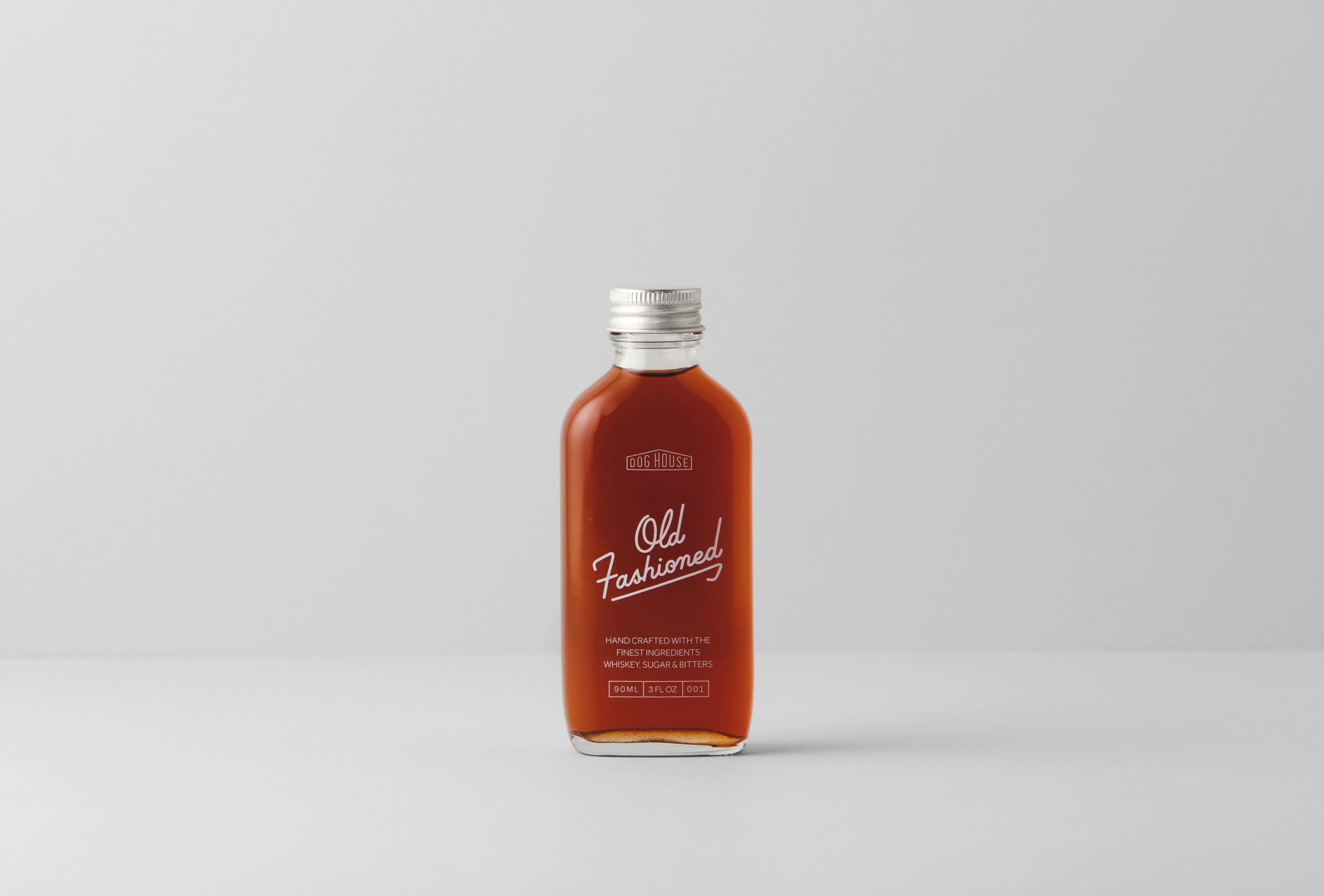 Packaging design, art direction and custom typography for a range of pre-mixed cocktails for Doghouse Bar at the Waterside Hotel.