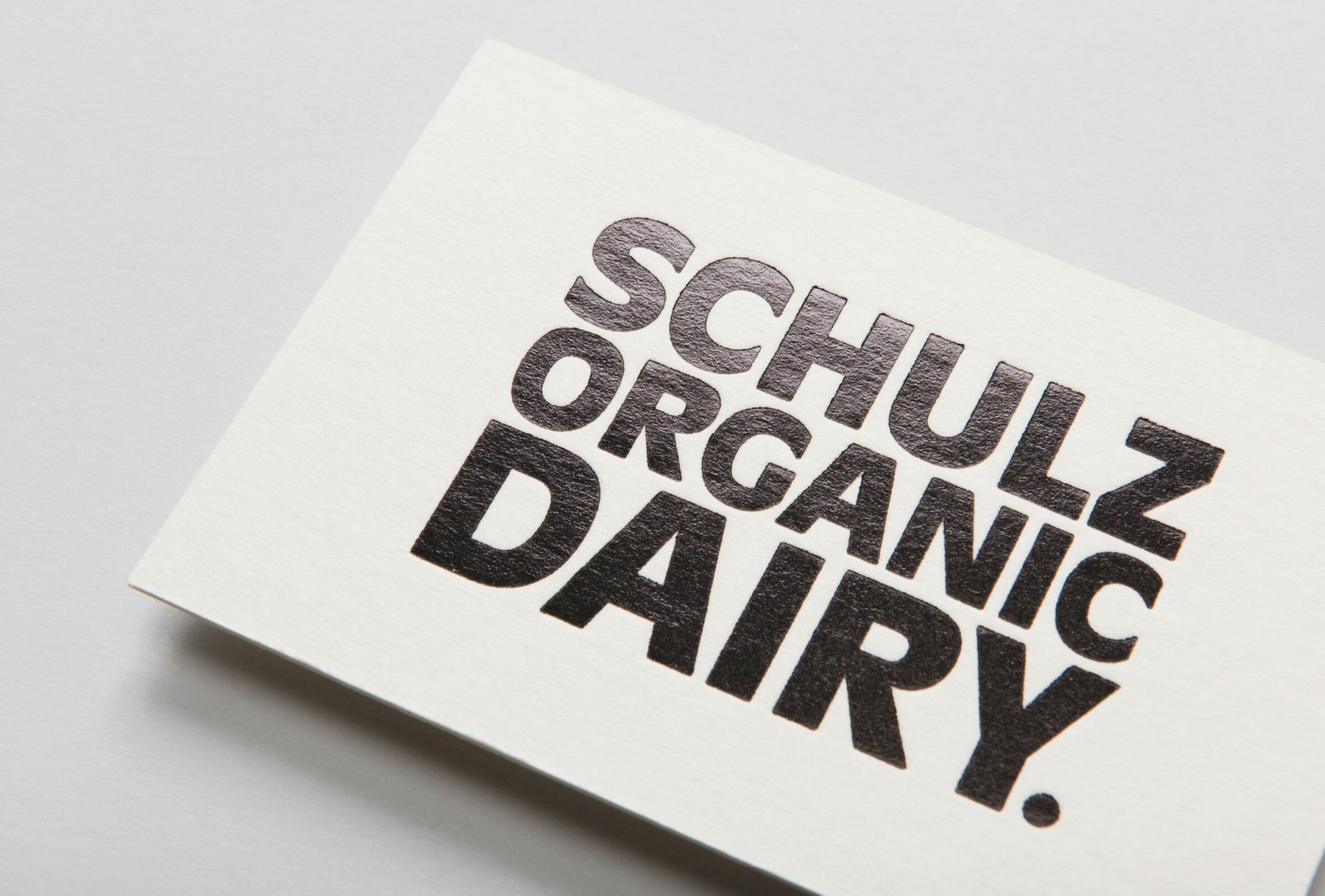 Business Cards in the new Brand Identity for Schulz Organic Dairy