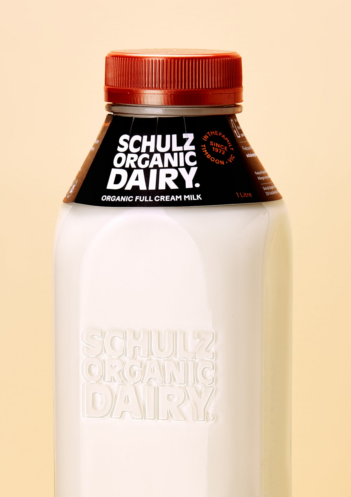 Packaging Design for the Milk Bottle in the new Brand Identity for Schulz Organic Dairy