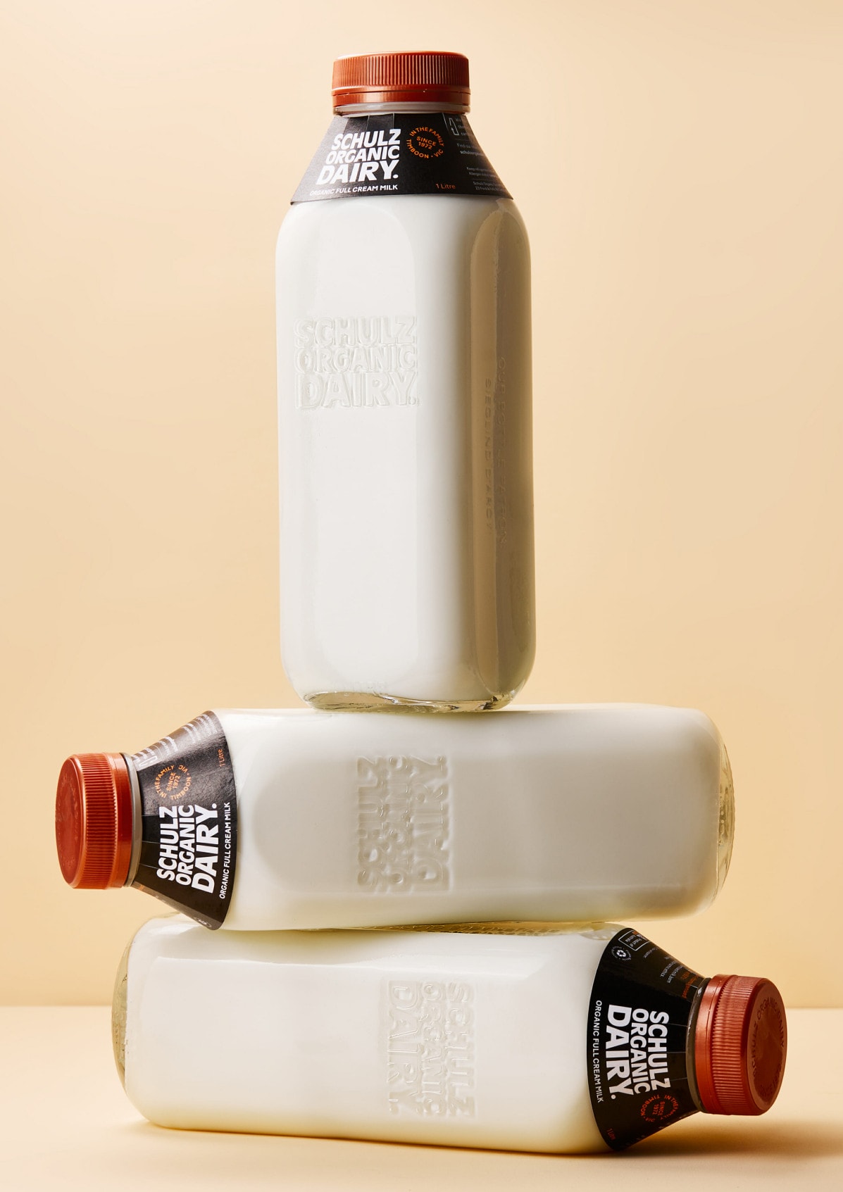 Packaging Design for the Milk Bottle in the new Brand Identity for Schulz Organic Dairy