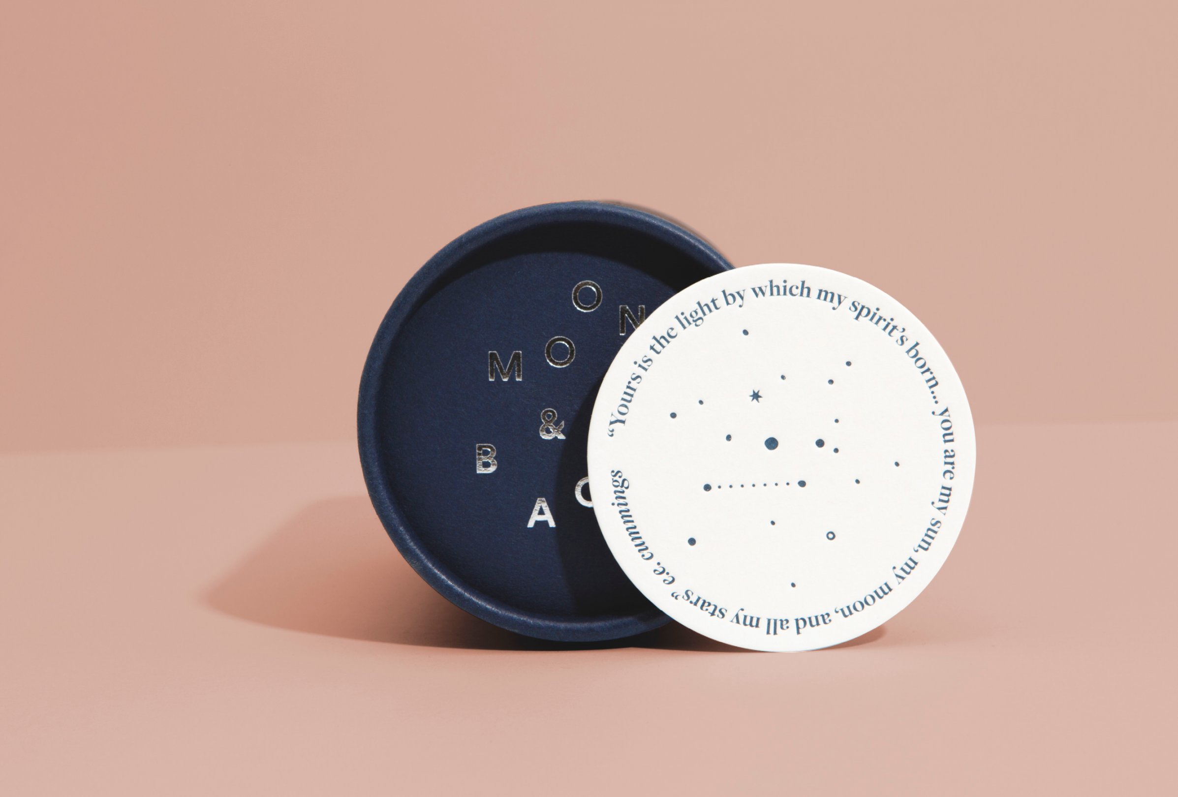 Bespoke Candle Packaging Design for Moon & Back
