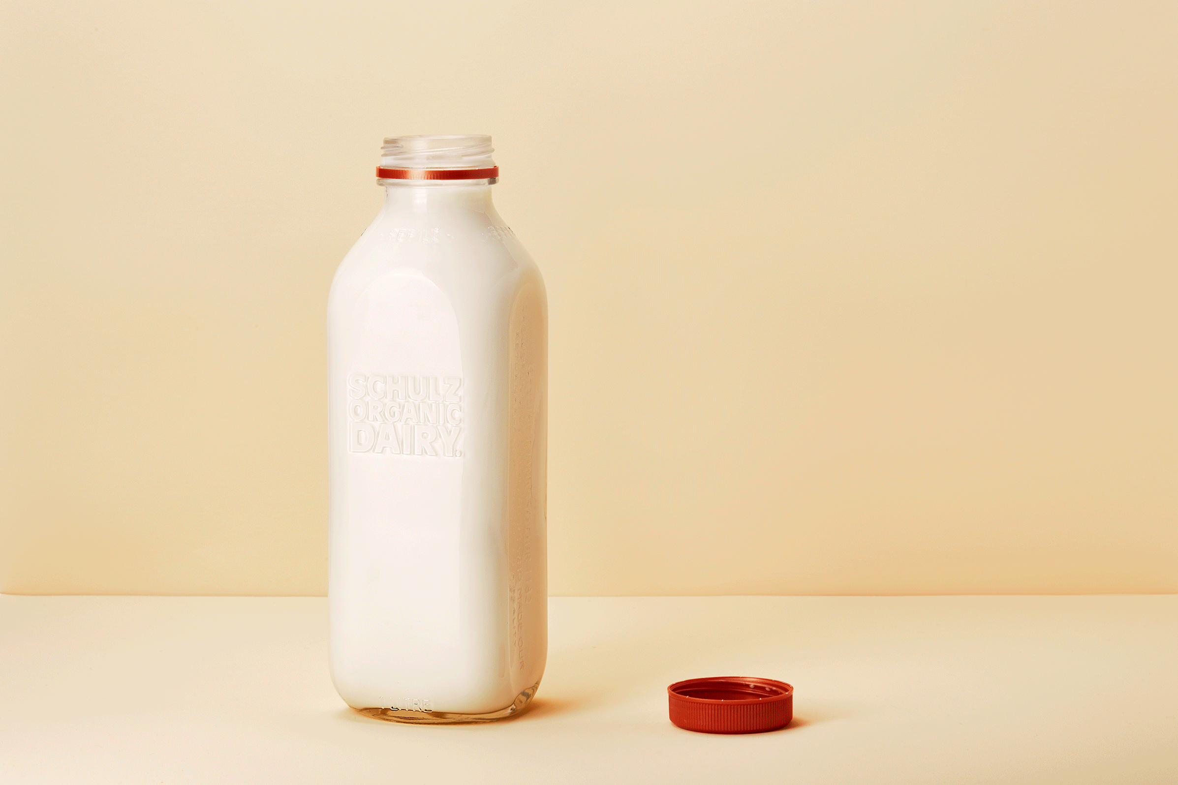 New refillable glass bottle for Schulz Organic Dairy
